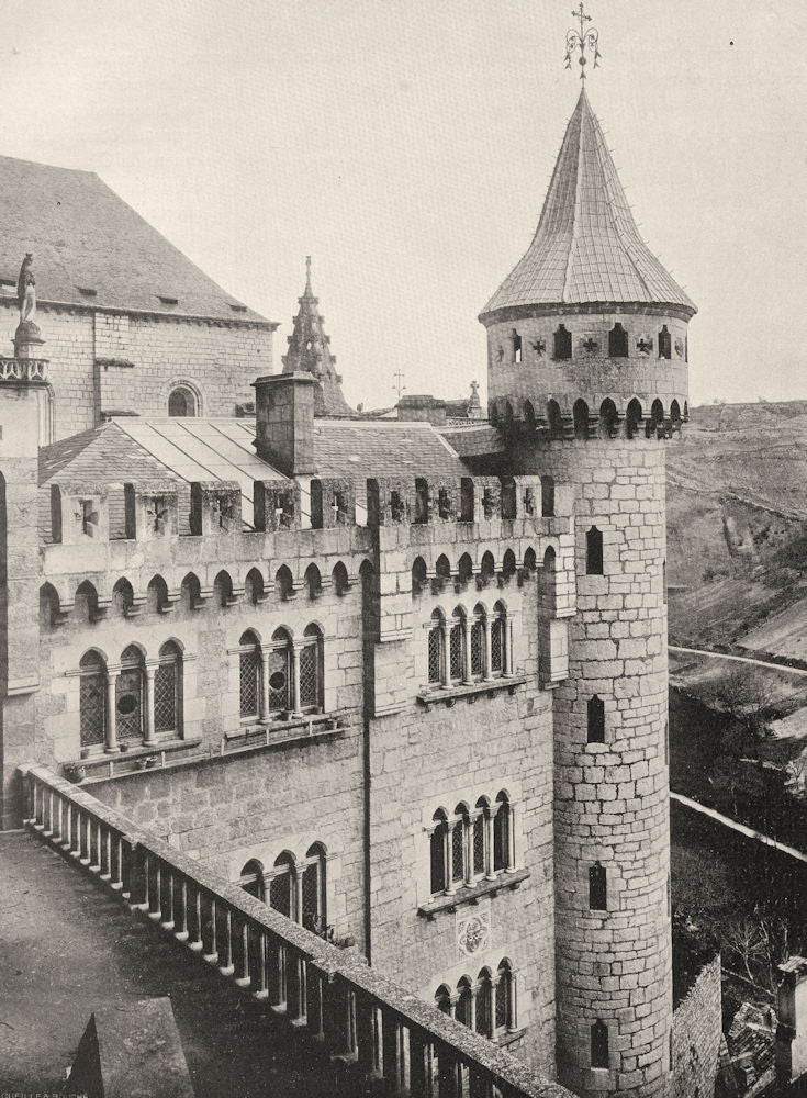 LOT. Rocamadour- Église 1904 old antique vintage print picture